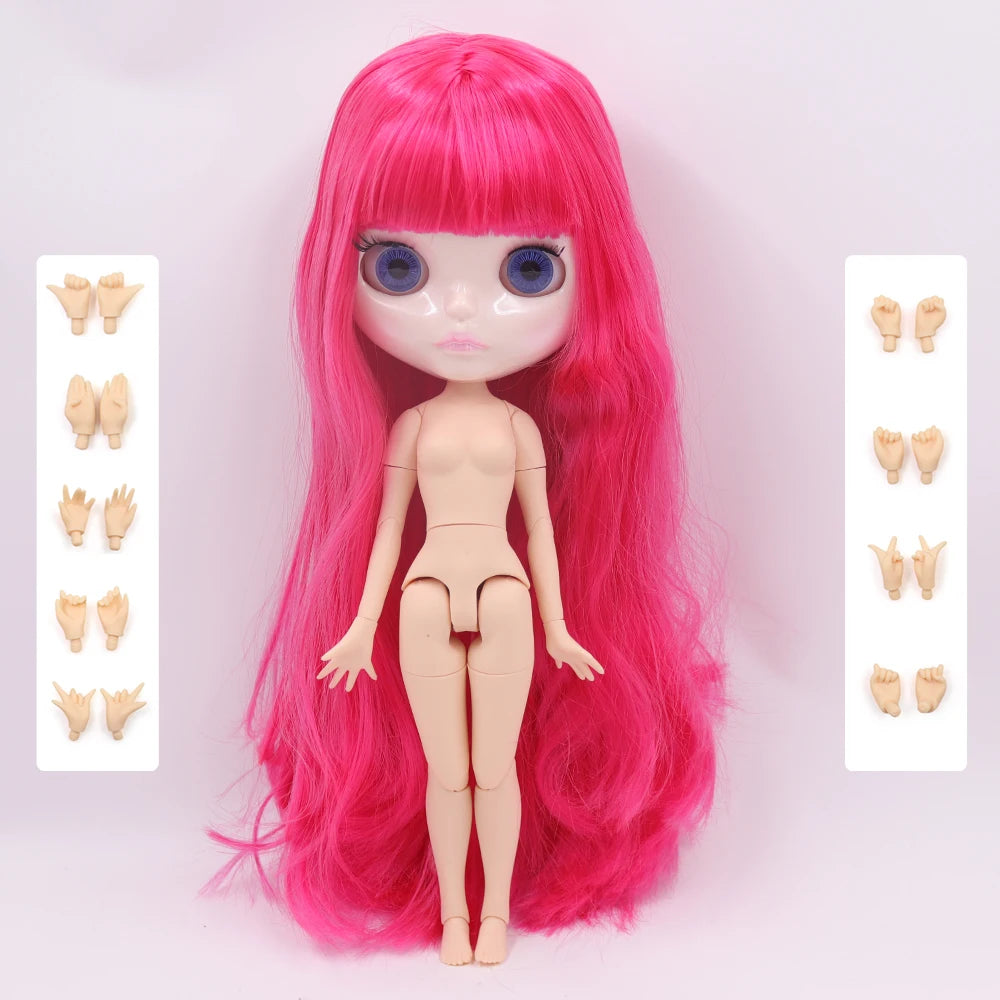 ICY DBS Blythe Doll 1/6 Joint Body 30cm BJD – Shiny Face with Extra Hands, DIY Fashion Doll Gift