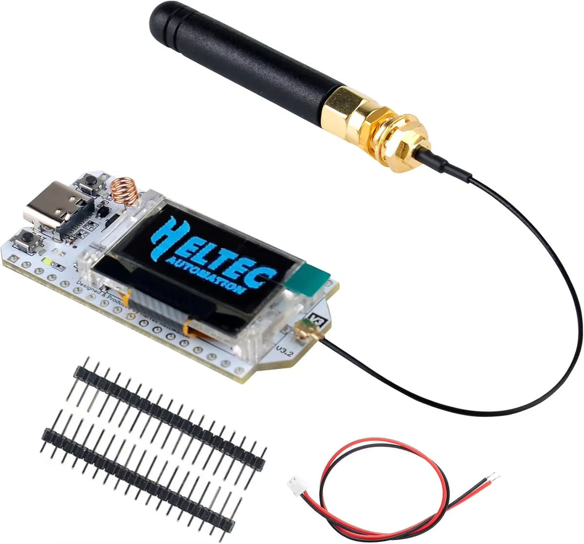 Heltec LoRa 32 V3 ESP32 Development Board - SX1262, WiFi & BLE, 0.96" OLED, 915MHz Antenna for Arduino IoT