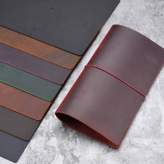 7-Color DIY Leather Notebook Cover – A5, Standard, Pocket, and Passport Sizes, Travel Journal Covers