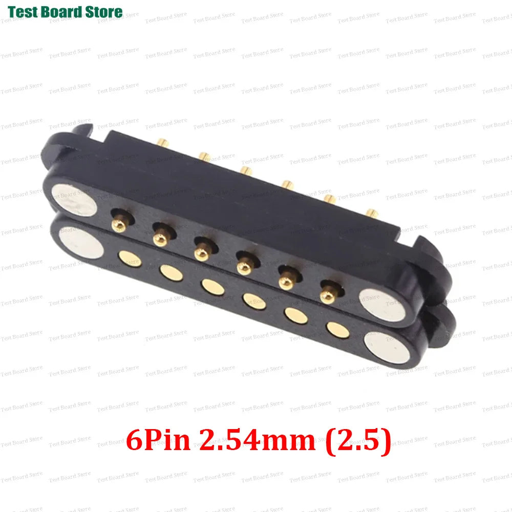 2A DC Magnetic Pogo Pin Connector - 2–8 Pin Spring-Loaded Male/Female Power Socket, 2.5/2.54/2.8mm Pitch, 1–5 Sets