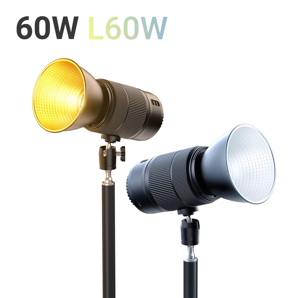 LUXCEO L60W L60RGB 60W RGB Video Fill Light - Portable Photography & Video Light with 2500mAh Battery for Camera Studio & Outdoor Use
