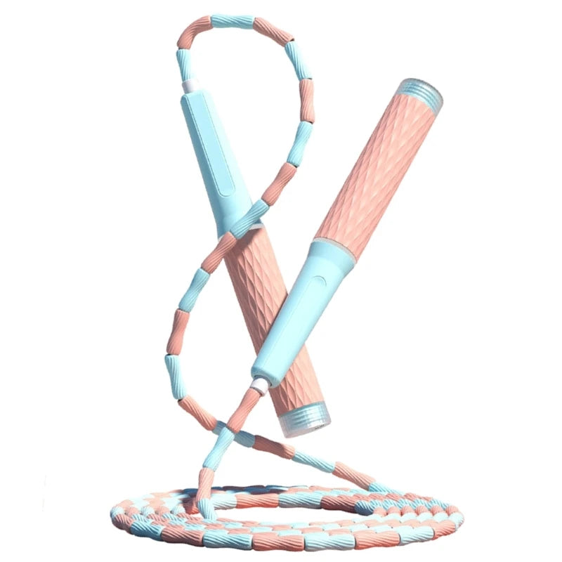 Beaded Adjustable Jump Rope – Segmented Fitness Skipping Rope for Men, Women & Kids