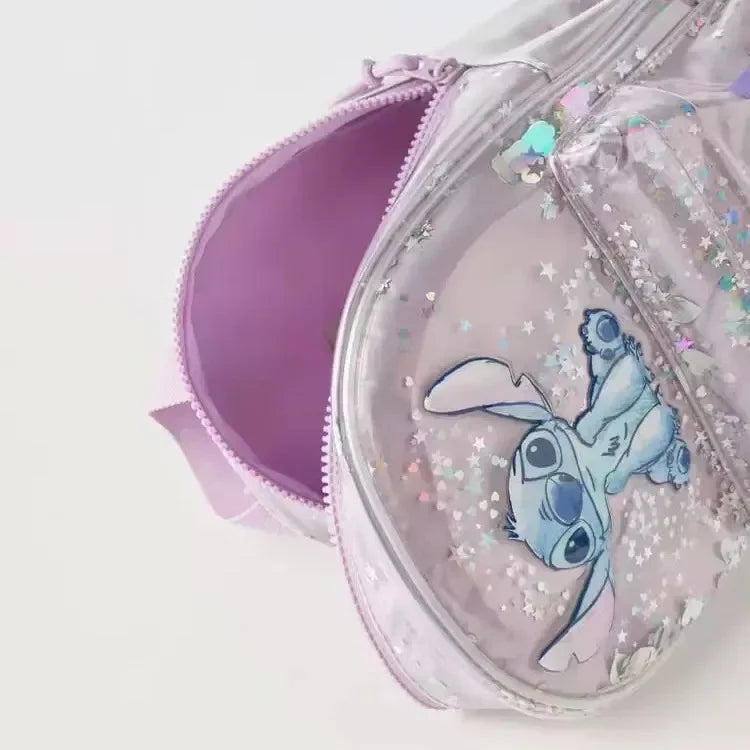 Disney Stitched Cartoon Sequined School Bag - Trendy & Versatile Backpack for Boys and Girls, Perfect for Kindergarten