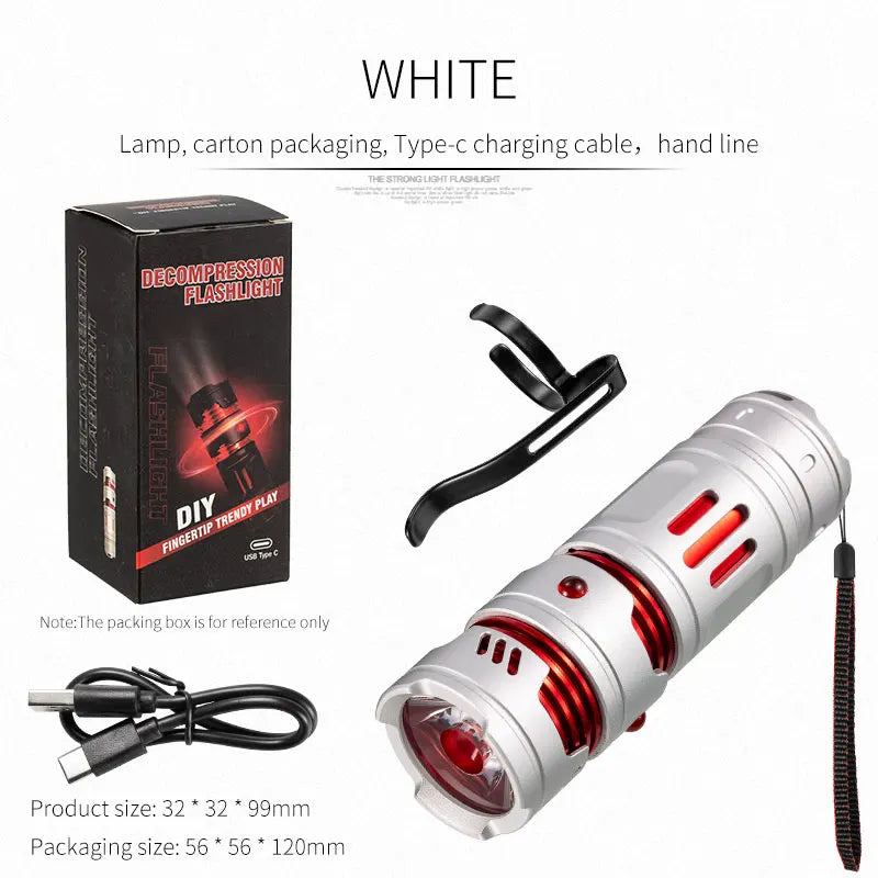 Mini EDC Rechargeable Flashlight - Compact Pocket Torch for Camping, Hiking, Fishing & Emergency Use