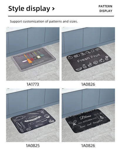 Multi-Purpose Sponge Water Absorption Mat — Anti-Skid, Moisture-Absorbing, Machine-Washable Carpet for Kitchen & Bathroom