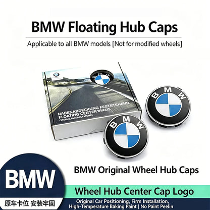 BMW Floating Wheel Center Caps - 4-Piece 56mm/68mm Wheel Hub Caps for BMW Models