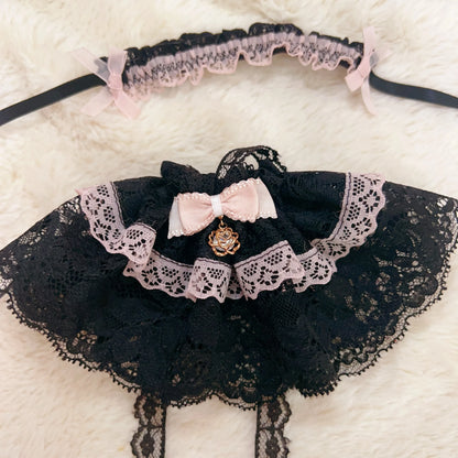 10cm Skullpanda Doll Clothes – Vintage Princess Dress Set with Headwear, Winter Symphony Series