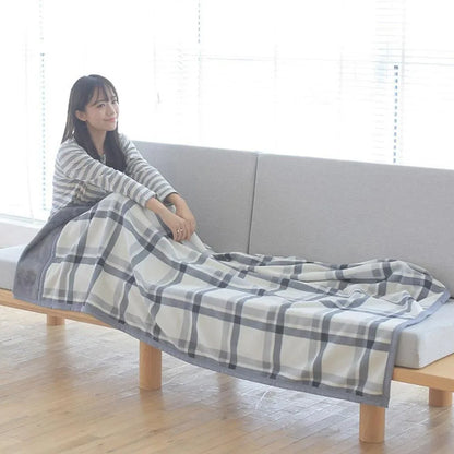 Women’s Double-Layer Tartan Plaid Blanket Scarf – Winter Warm Multifunction Shawl Wrap