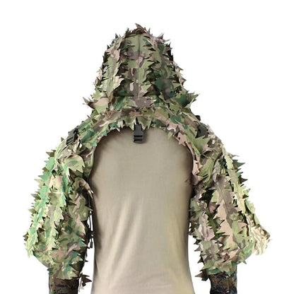 Ghillie Suit Set | Camouflage Hunting Poncho, Base, Cape & Sniper Viper Hood for Airsoft & Paintball