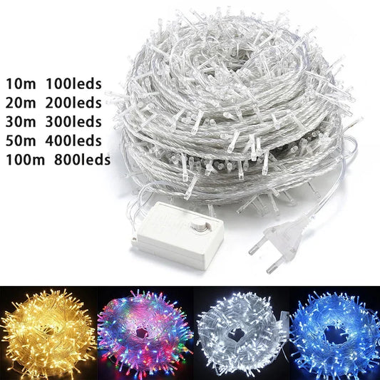 LED Garland String Lights – 2m & 10m Waterproof Fairy Lights for Christmas Tree, Wedding, Indoor & Outdoor Holiday Decoration