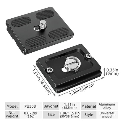 BEXIN Universal Aluminum Alloy Quick Release Plate – 1/4" Screw Tripod Mount Adapter for Arca Swiss & Benro Ball Head Cameras