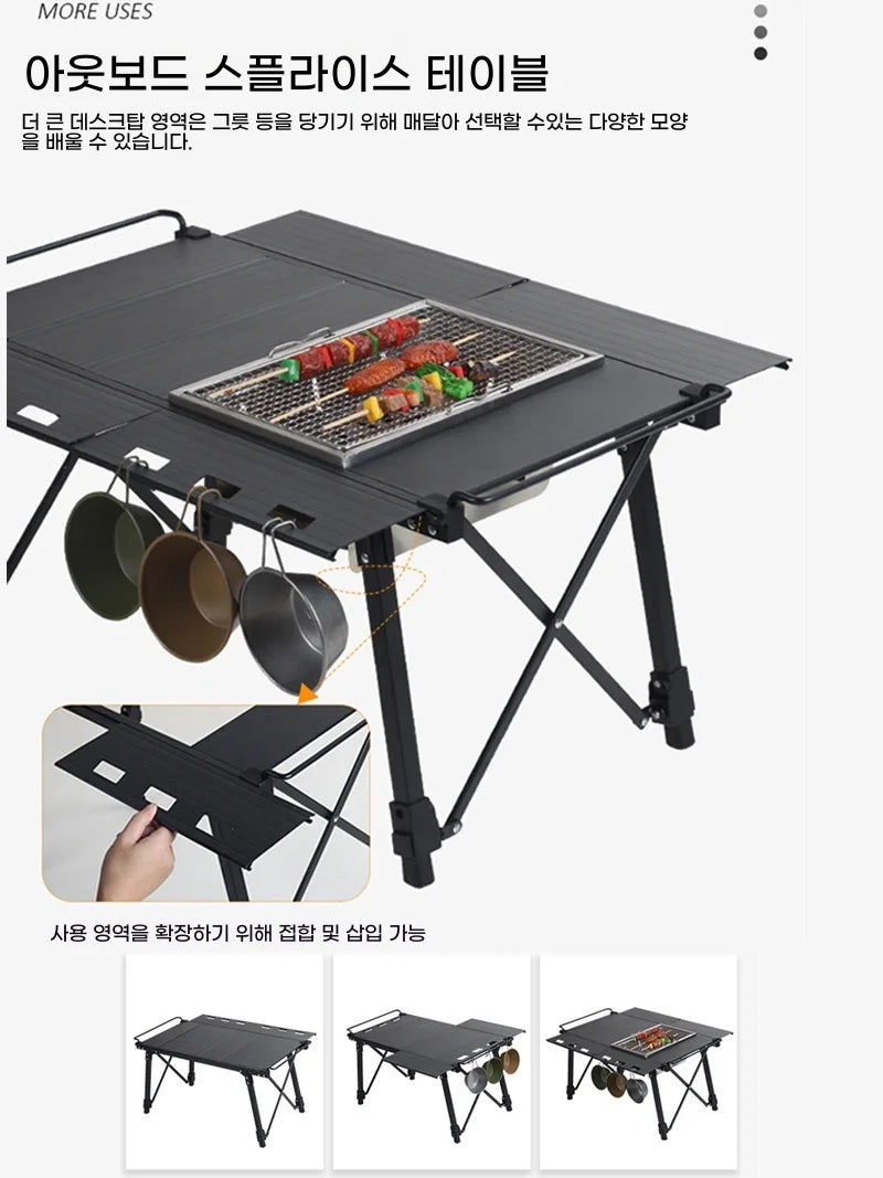 Lohascamping Folding Camping IGT Table – Lightweight Portable Roll Table with Adjustable Legs for BBQ, Desktop Burner & Backpacking