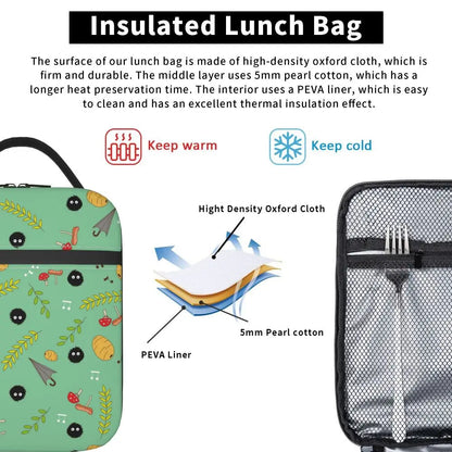 Totoro Miyazaki Anime Insulated Lunch Tote Bag – Portable Thermal Cooler for School & Office