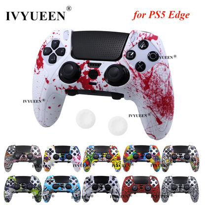 IVYUEEN Water Transfer Printing Silicone Protective Skin for PS5 DualSense Edge Controller