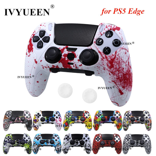 IVYUEEN Water Transfer Printing Silicone Protective Skin for PS5 DualSense Edge Controller