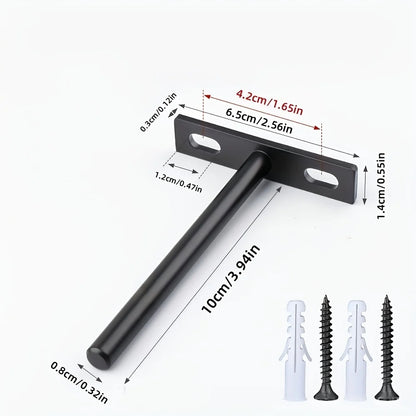 T-Shaped Invisible Shelf Brackets - 10PCS Thickened Iron Concealed Mounting Supports