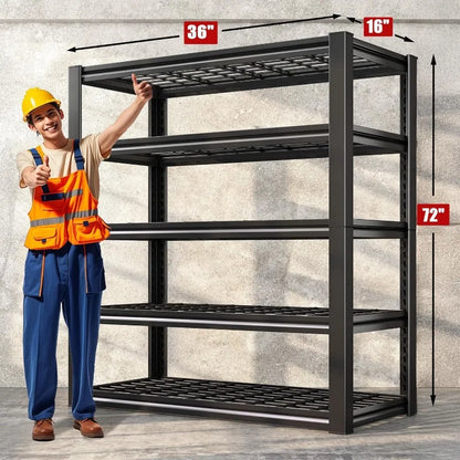 Heavy Duty Garage Shelving 3000LBS – Adjustable Industrial Metal Storage Shelves Unit