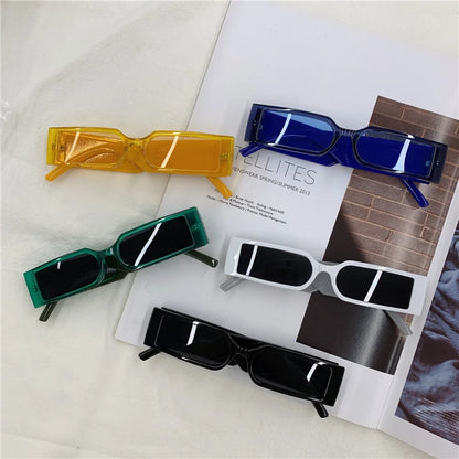 Luxury Rectangle Vintage Sunglasses for Men – Hip Hop Designer Black Small Frame UV400 Shades