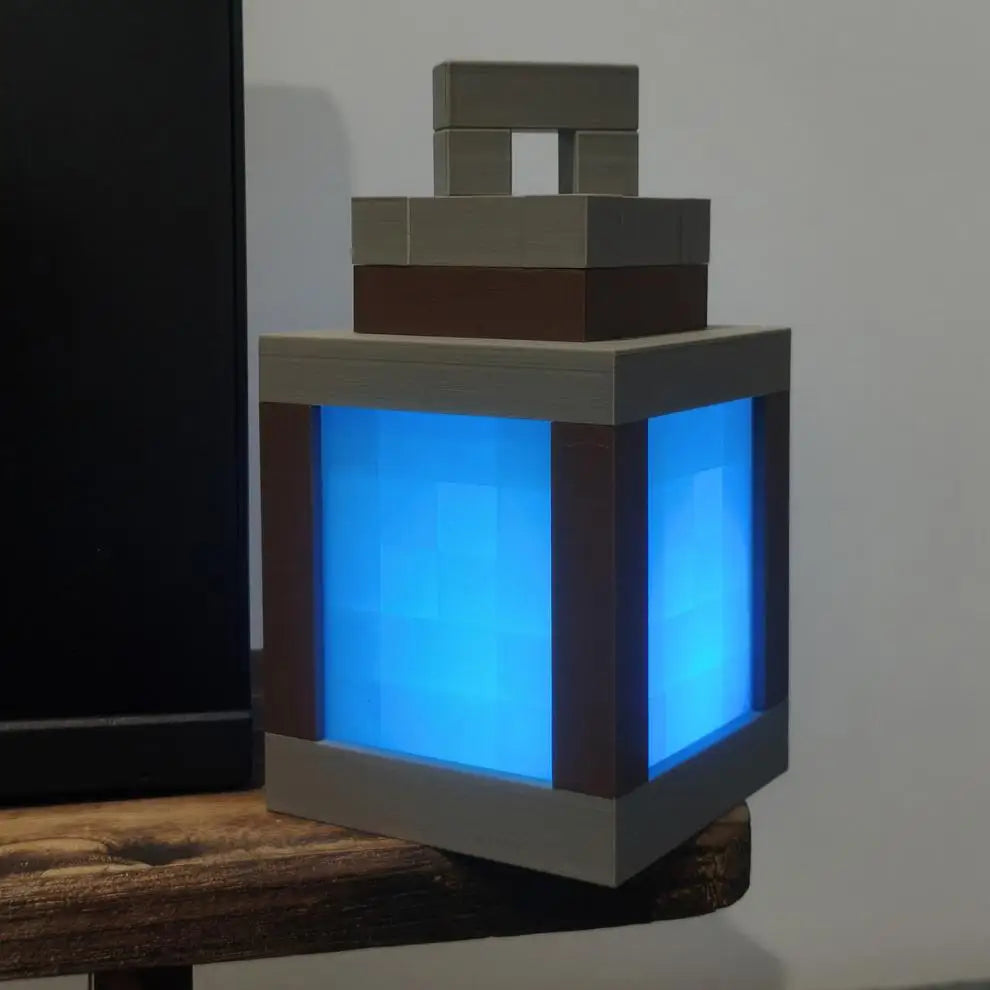 Luminous Pixel Lantern Nightlight – Rechargeable Bedroom Game Light for Kids, Home Decor Atmosphere Ornament