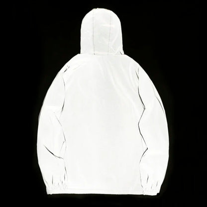 New Men’s Reflective Jacket - Solid Color Polyester Night Reflective Student and Dance Trend Jacket