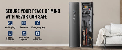 SucceBuy 3-8 Gun Safe – Digital Keypad Lock Cabinet with Removable Shelf for Rifles & Pistols
