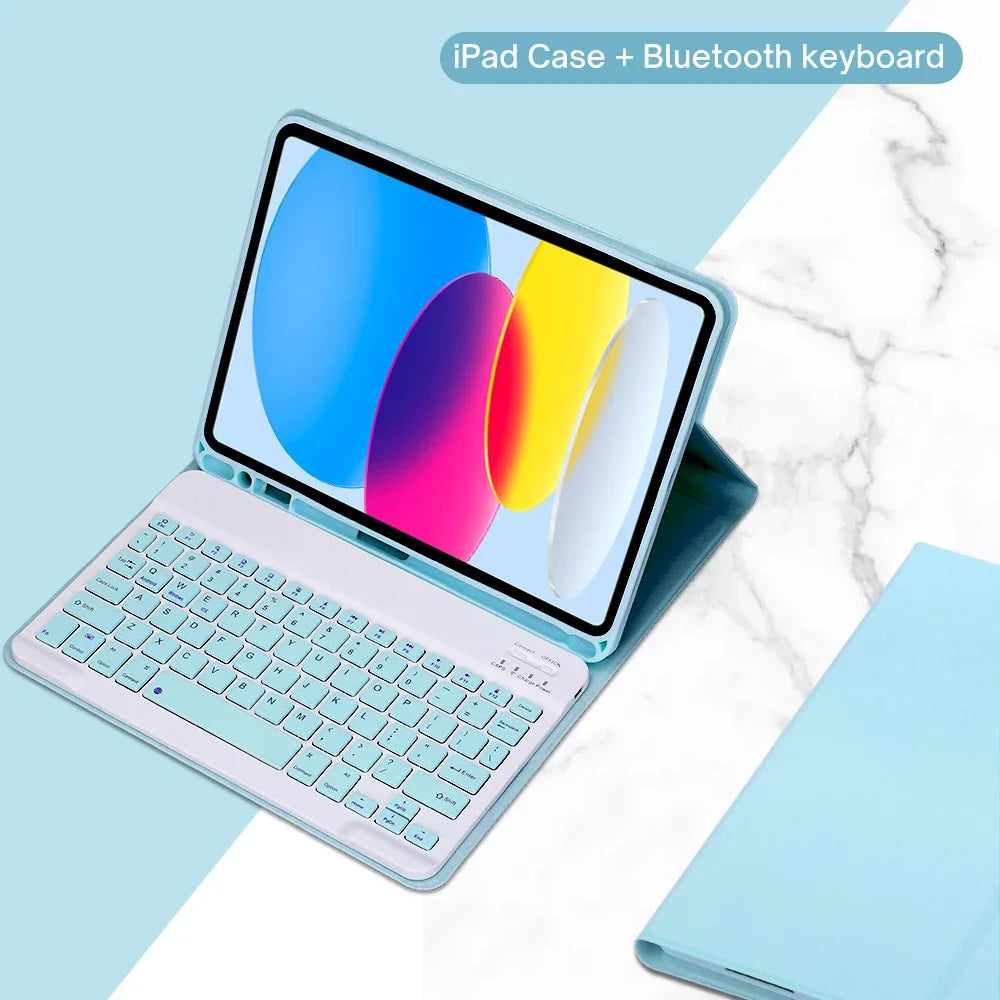 iPad 10th Generation 2022 Case – 10.9 Inch with Detachable Wireless Bluetooth Keyboard & Tablet Cover