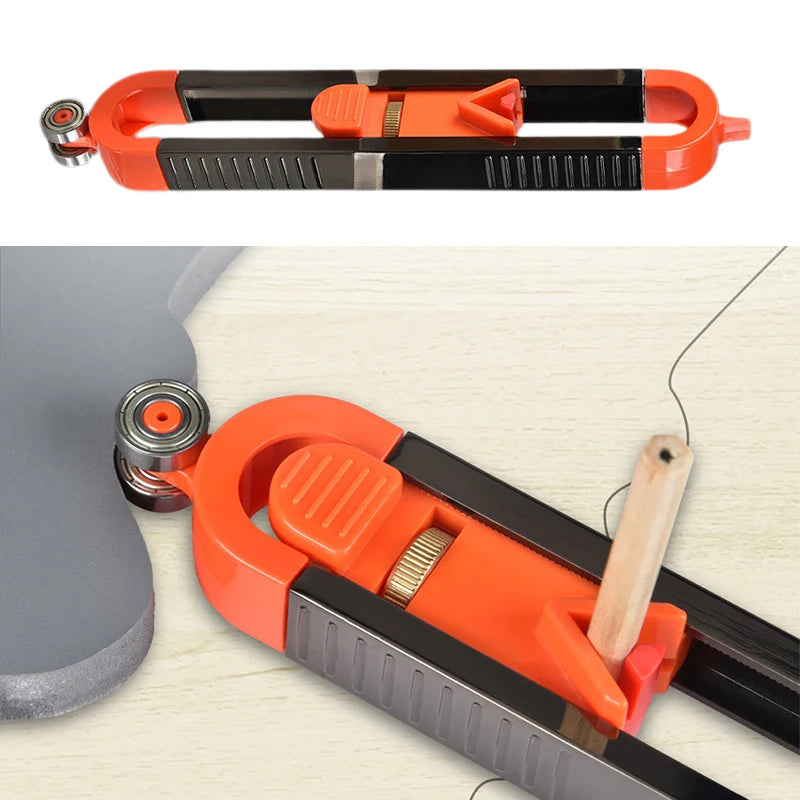 Irregularity Radian Woodworking Gauge Set: Adjustable Profile Scribing Ruler for Precise Measurement - Contour Marking Tool with Lock