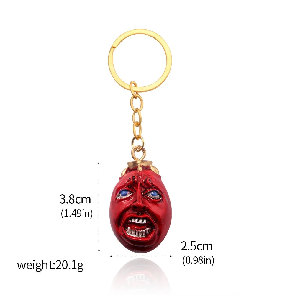 Anime Red Egg Pendant Necklace - 3D Resin King Cosplay Necklace & Gift Accessory