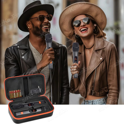 Portable EVA Wireless Microphone Carrying Case – Compatible with JBL Dual Mic System for Travel, Camping & Trips
