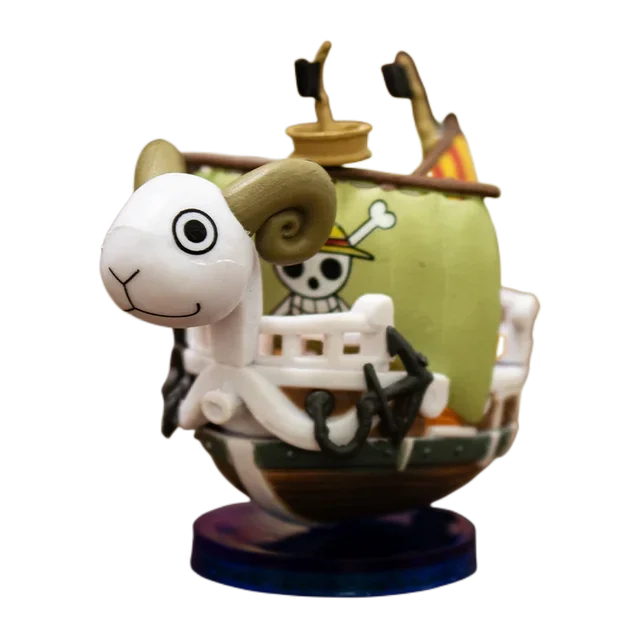 7cm One Piece Anime Ship Figure — Mini Luffy & Thousand Sunny Going Merry Assembled Model Toy
