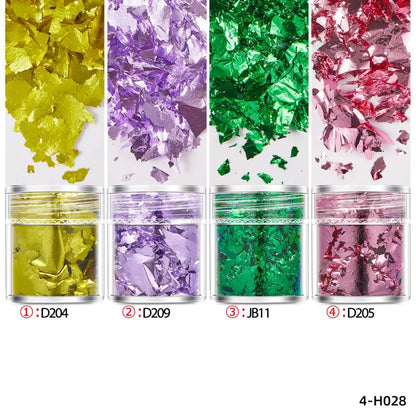 4 Bottles Gold Foil Flakes - Epoxy Resin Craft, Jewelry Making & Nail Art Decoration Supplies