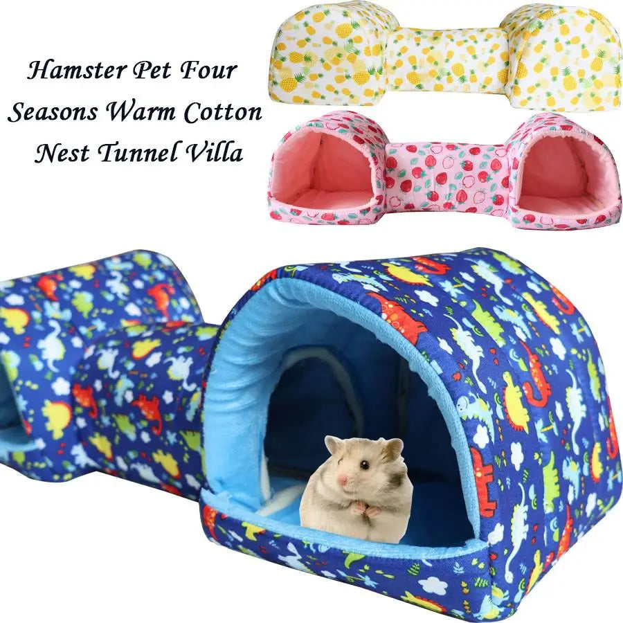 Small Pet Hideaway Tunnel - Cozy Hamster, Gerbil, Guinea Pig, and Ferret Sleeping Cave and Hideout Toy
