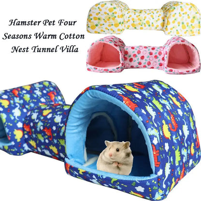 Small Pet Hideaway Tunnel - Cozy Hamster, Gerbil, Guinea Pig, and Ferret Sleeping Cave and Hideout Toy