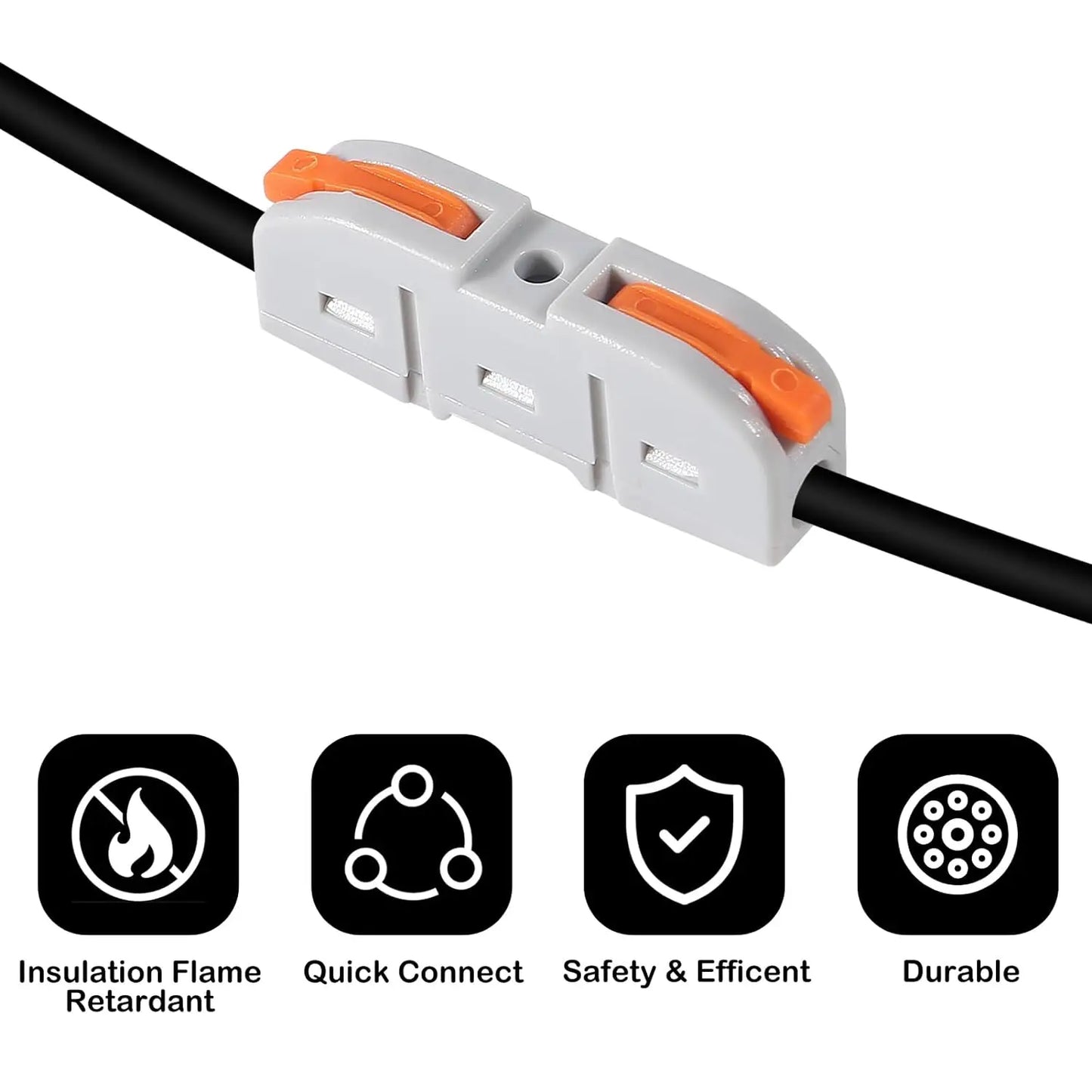 20/34/50PCS Lever Wire Connectors | 1-to-1 Inline Assemblable Electrical Terminals for Wiring