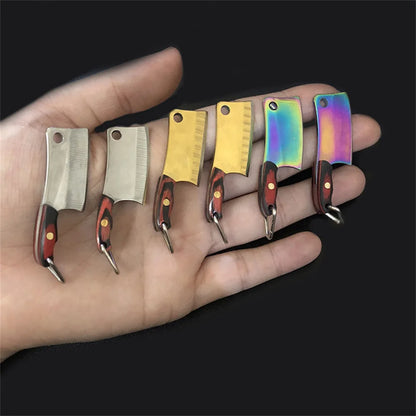 Mini Kitchen Knife Keychain - Portable Wine Bottle Opener & Paper Cutter EDC Fixed Key Chain Pendant for Women