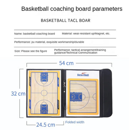 Folding Magnetic Basketball Coach Board – Portable Tactical Clipboard for Training & Game Strategy
