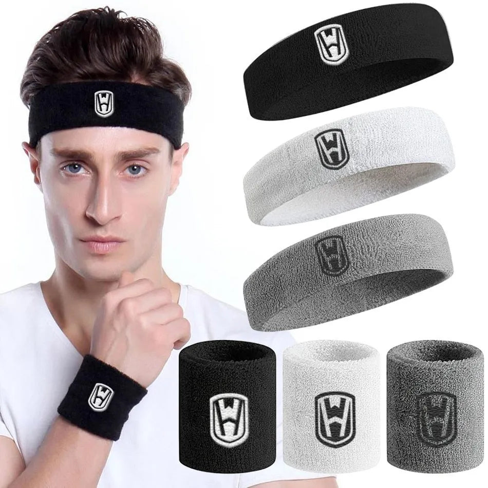 WOSWEIR Cotton Athletic Headband – Elastic Sweatband for Men & Women, Ideal for Gym, Sports, Basketball, Tennis & Fitness