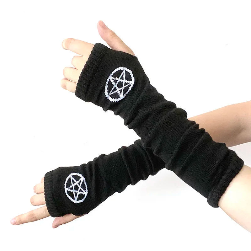 Warm Knitted Long Fingerless Gloves – Striped Elbow Mittens for Women, Fashion Christmas Gift