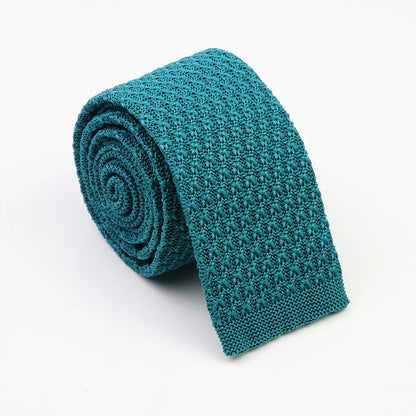 Classic Knit Neck Tie for Men — 6cm Plaid & Dots Casual Business Wedding Tie