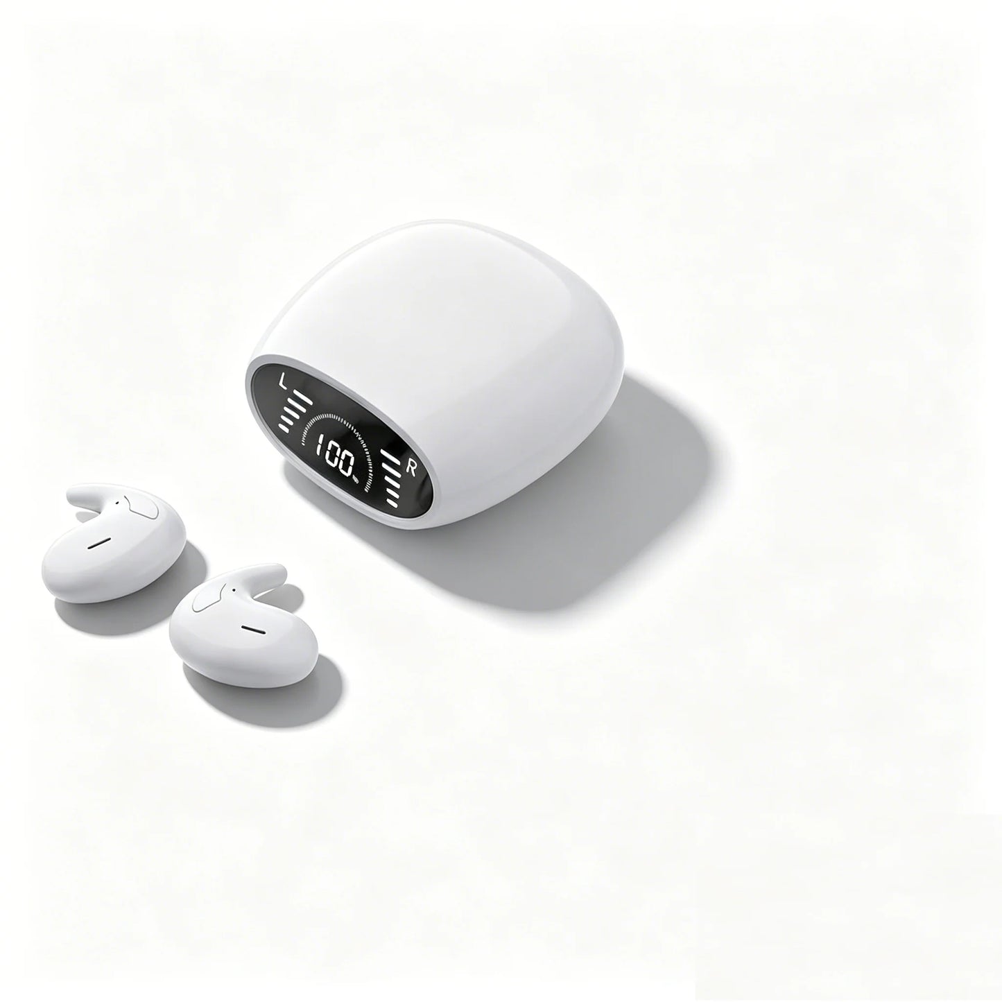 Ultra-Thin Sleep Earbuds - Lightweight Invisible Design with Ergonomic Side-Sleep Fit & Built-In Mic