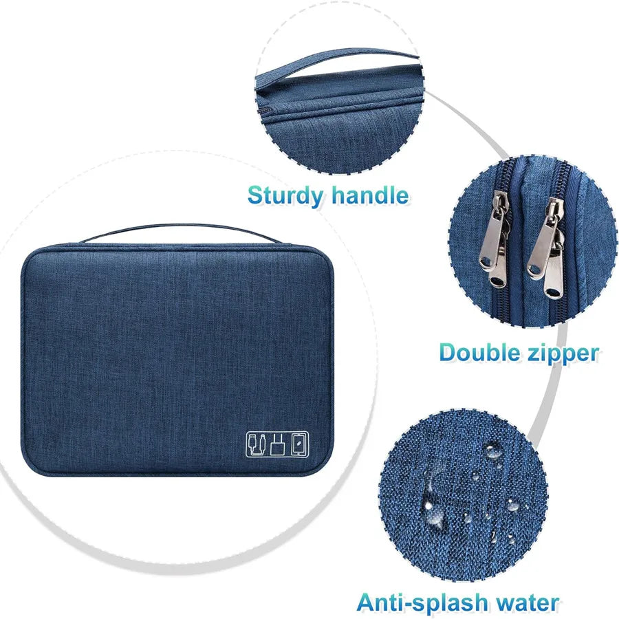 Portable Digital Storage Bag – Waterproof USB Cable Organizer Pouch for Electronics & Accessories