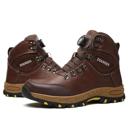 Rotating Button Safety Shoes for Men – Steel Toe, Indestructible, Puncture-Proof Work Sneakers & Protective Boots