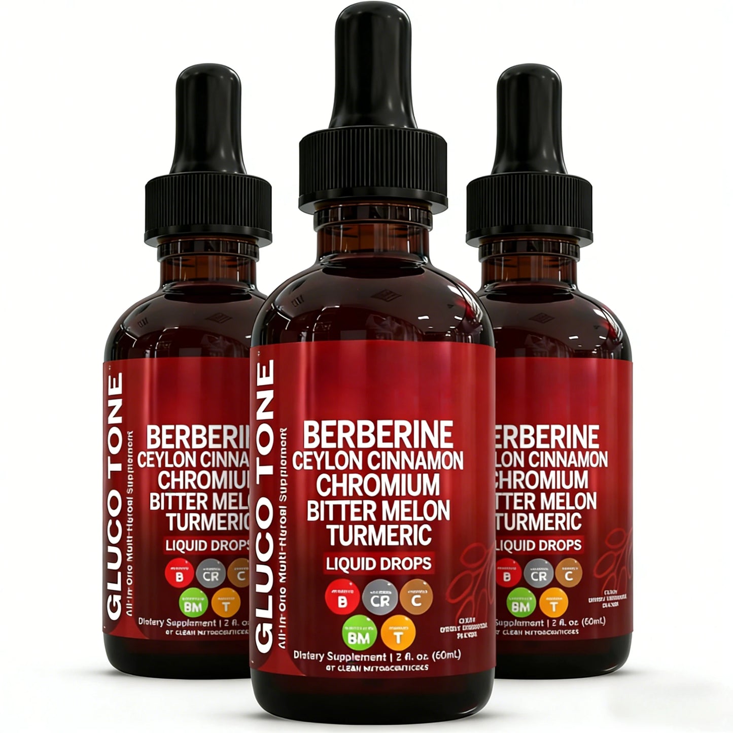 Berberine Liquid Drops Supplement - Ceylon Cinnamon, Bitter Melon, Glucomannan, Gymnema, Chromium & Turmeric Extract Blend