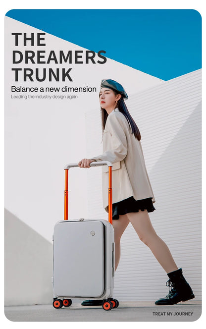 Mixi 20" Wide Handle Carry-On Suitcase — New Design Travel Trolley with Aluminum Frame, Unisex PC Luggage M9275