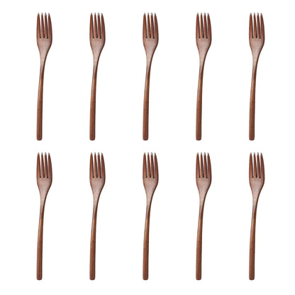 5-Piece Wooden Spoon and Fork Set – Eco-Friendly Natural Ellipse Ladle for Cooking, Tableware Accessories
