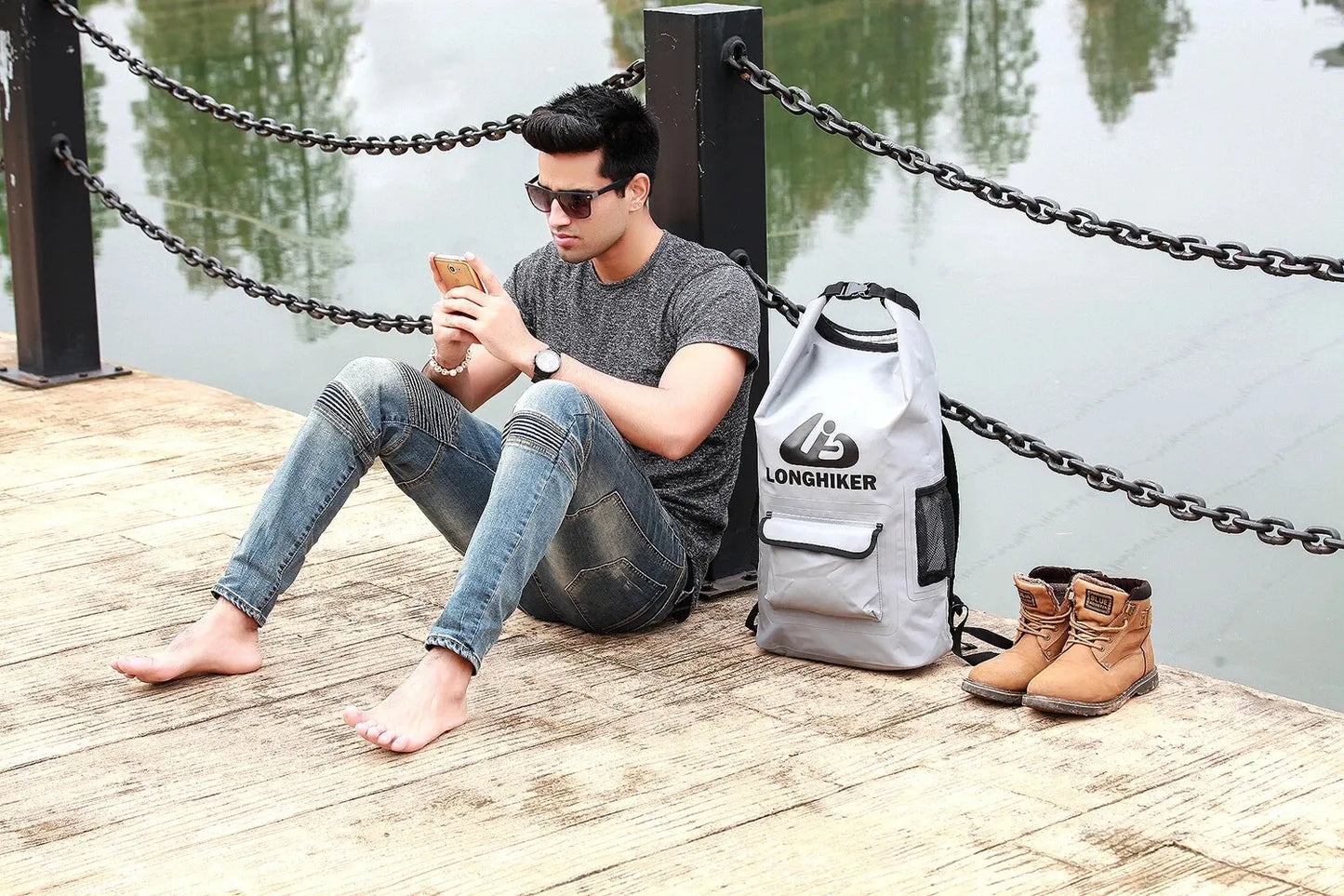 LONGHIKER Waterproof Backpack – For Diving, Rafting, Beach Tourism, Snorkeling, Swimming & Fishing