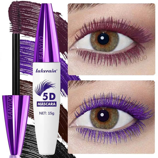 Red Wine Brown 5D Mascara — 3D Curling, Waterproof, Non-Smudge, Fast-Dry Eyelash Extension Makeup