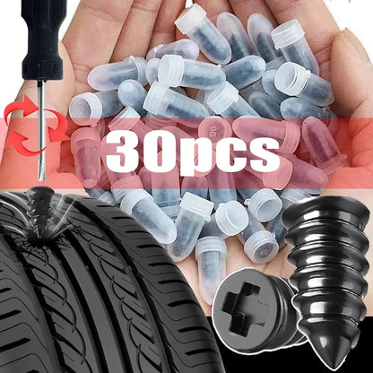 Vacuum Tyre Repair Nails | Tubeless Tire Puncture Repair Tools | Rubber & Metal Accessories for Car, Motorcycle, Truck, Scooter, Bike | 10/30Pcs