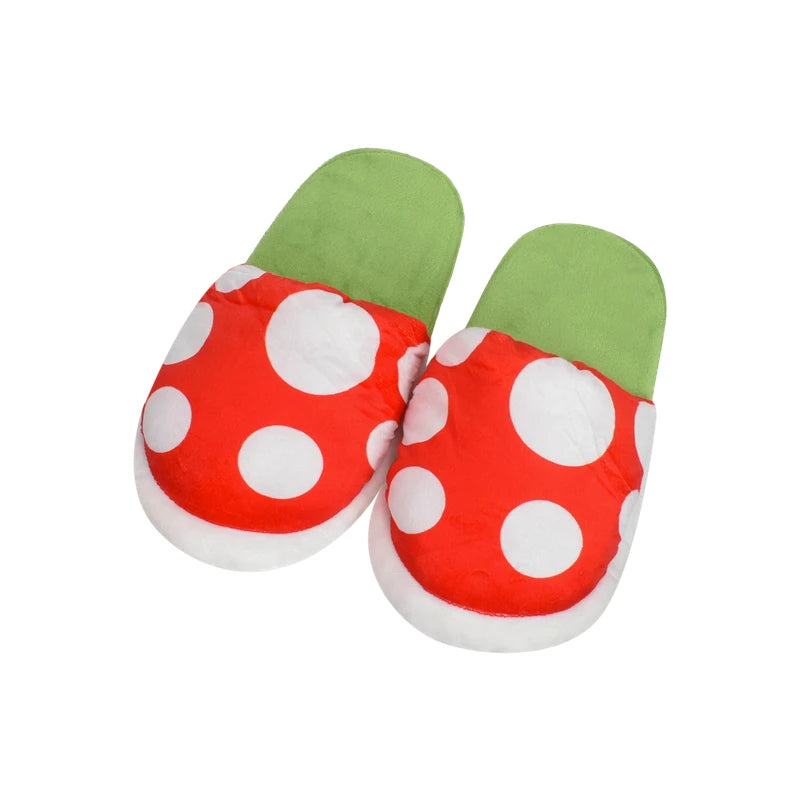 Kawaii Mario & Luigi Piranha Plant Plush Slippers — Cute Green Yoshi Anime Soft Stuffed Dolls, Birthday Gift