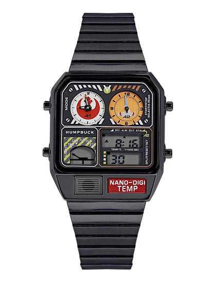HUMPBUCK Digital Watch for Men – Classic Multifunctional Wristwatch with Temperature, Stopwatch, Dual Time & Calendar